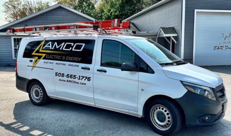 AMCO service truck on a job in Bristol County
